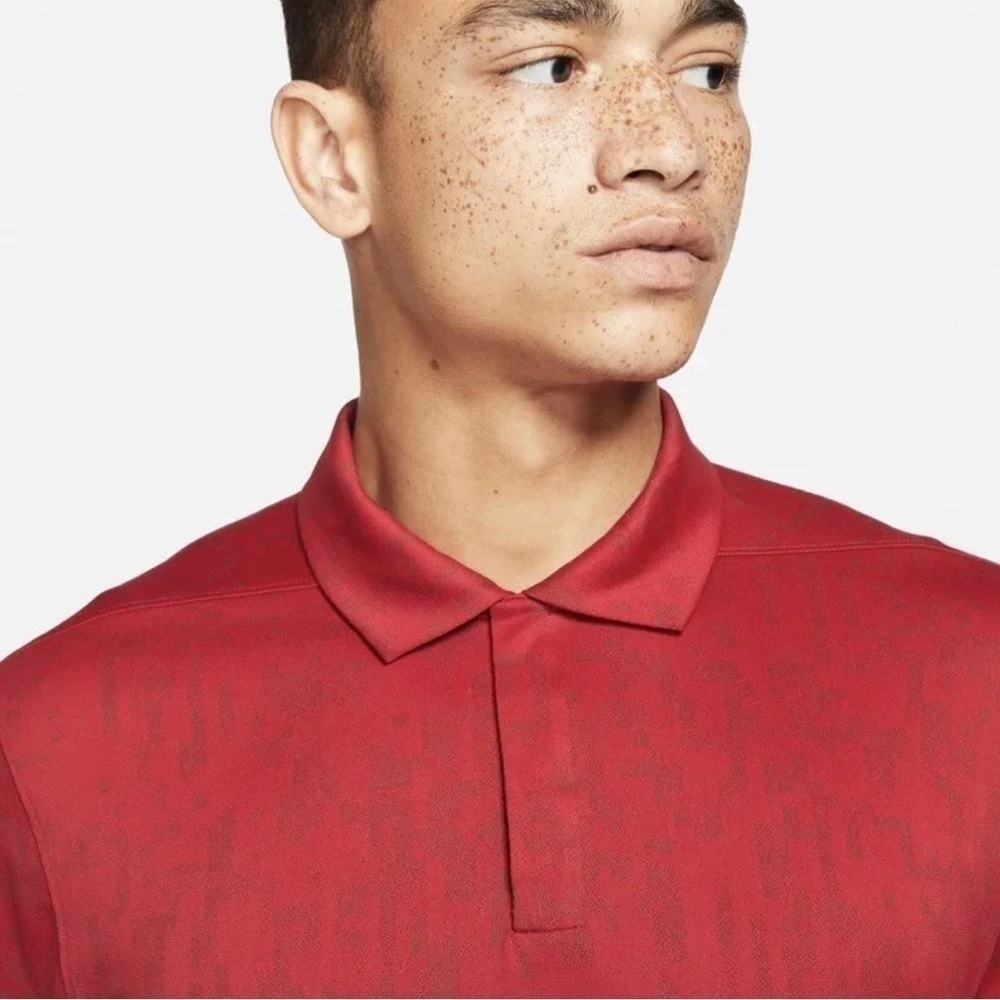 Nike Men’S Tiger Woods Dri-Fit Novelty Golf Polo Shirt SS22, Team Red, 2XL NWT - Picture 2 of 8